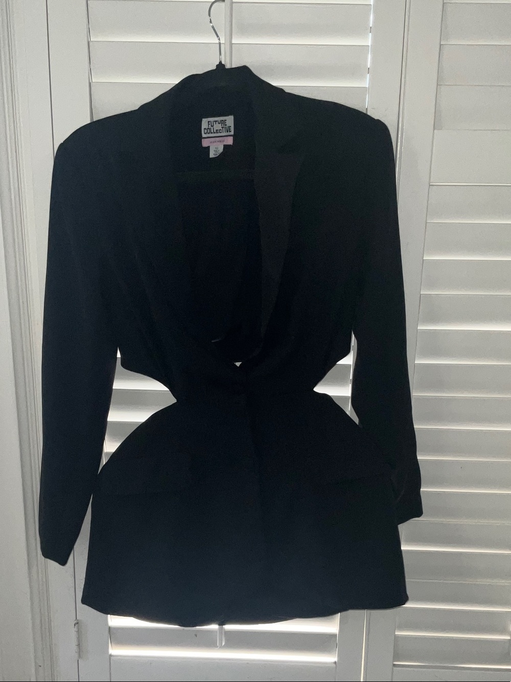 FUTURE COLLECTIVE Black Draped Blazer